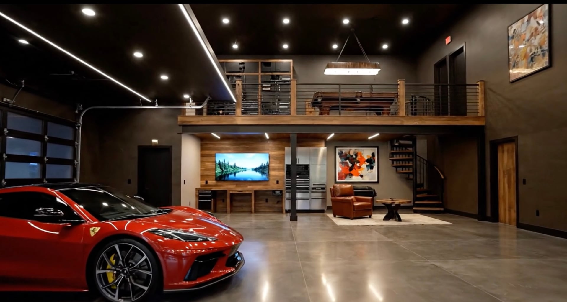 Climate-controlled garage unit with advanced HVAC system ensuring optimal temperature and humidity for vehicle preservation