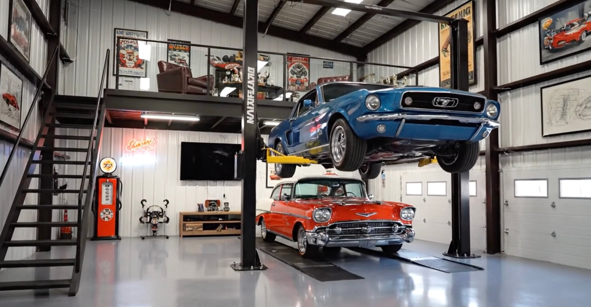 Luxury garage features including premium materials, custom cabinetry, and high-end amenities
