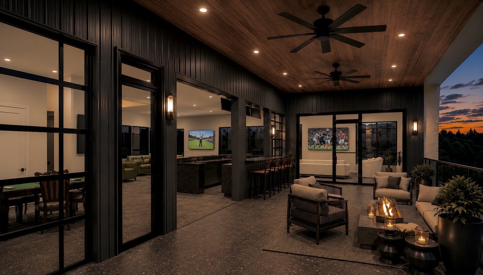 Private member lounge overlooking the Garage 30A community